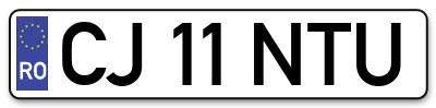 Placuta inmatriculare numar auto  CJ-11-NTU, CJ 11 NTU, CJ11NTU