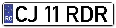 Placuta inmatriculare numar auto  CJ-11-RDR, CJ 11 RDR, CJ11RDR
