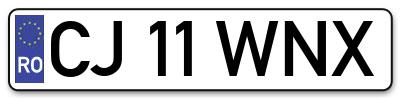 Placuta inmatriculare numar auto  CJ-11-WNX, CJ 11 WNX, CJ11WNX