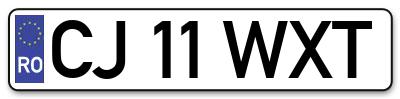 Placuta inmatriculare numar auto  CJ-11-WXT, CJ 11 WXT, CJ11WXT