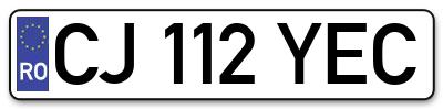 Placuta inmatriculare numar auto  CJ-112-YEC, CJ 112 YEC, CJ112YEC