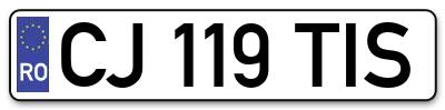Placuta inmatriculare numar auto  CJ-119-TIS, CJ 119 TIS, CJ119TIS