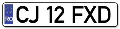 Placuta inmatriculare numar auto  CJ-12-FXD, CJ 12 FXD, CJ12FXD