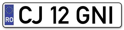 Placuta inmatriculare numar auto  CJ-12-GNI, CJ 12 GNI, CJ12GNI