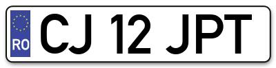 Placuta inmatriculare numar auto  CJ-12-JPT, CJ 12 JPT, CJ12JPT