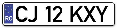 Placuta inmatriculare numar auto  CJ-12-KXY, CJ 12 KXY, CJ12KXY
