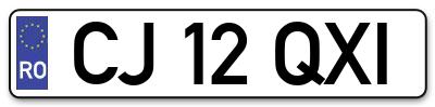 Placuta inmatriculare numar auto  CJ-12-QXI, CJ 12 QXI, CJ12QXI