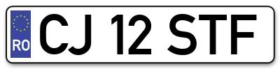 Placuta inmatriculare numar auto  CJ-12-STF, CJ 12 STF, CJ12STF