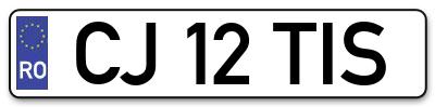 Placuta inmatriculare numar auto  CJ-12-TIS, CJ 12 TIS, CJ12TIS