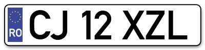 Placuta inmatriculare numar auto  CJ-12-XZL, CJ 12 XZL, CJ12XZL