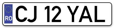 Placuta inmatriculare numar auto  CJ-12-YAL, CJ 12 YAL, CJ12YAL