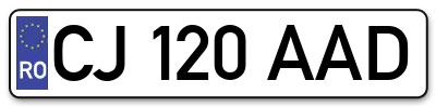 Placuta inmatriculare numar auto  CJ-120-AAD, CJ 120 AAD, CJ120AAD