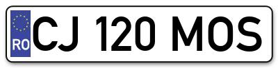 Placuta inmatriculare numar auto  CJ-120-MOS, CJ 120 MOS, CJ120MOS