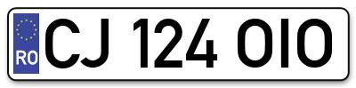 Placuta inmatriculare numar auto  CJ-124-OIO, CJ 124 OIO, CJ124OIO