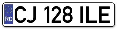 Placuta inmatriculare numar auto  CJ-128-ILE, CJ 128 ILE, CJ128ILE