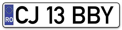 Placuta inmatriculare numar auto  CJ-13-BBY, CJ 13 BBY, CJ13BBY