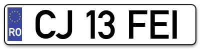 Placuta inmatriculare numar auto  CJ-13-FEI, CJ 13 FEI, CJ13FEI