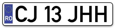 Placuta inmatriculare numar auto  CJ-13-JHH, CJ 13 JHH, CJ13JHH