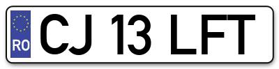 Placuta inmatriculare numar auto  CJ-13-LFT, CJ 13 LFT, CJ13LFT