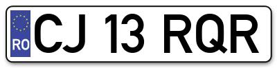 Placuta inmatriculare numar auto  CJ-13-RQR, CJ 13 RQR, CJ13RQR