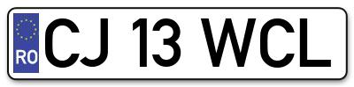 Placuta inmatriculare numar auto  CJ-13-WCL, CJ 13 WCL, CJ13WCL