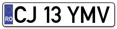 Placuta inmatriculare numar auto  CJ-13-YMV, CJ 13 YMV, CJ13YMV