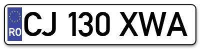 Placuta inmatriculare numar auto  CJ-130-XWA, CJ 130 XWA, CJ130XWA