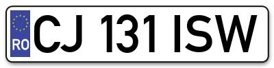 Placuta inmatriculare numar auto  CJ-131-ISW, CJ 131 ISW, CJ131ISW