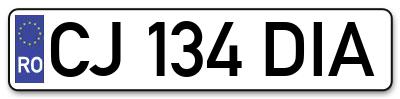 Placuta inmatriculare numar auto  CJ-134-DIA, CJ 134 DIA, CJ134DIA