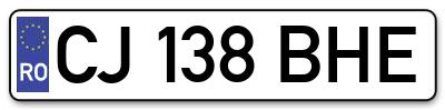 Placuta inmatriculare numar auto  CJ-138-BHE, CJ 138 BHE, CJ138BHE