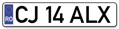 Placuta inmatriculare numar auto  CJ-14-ALX, CJ 14 ALX, CJ14ALX