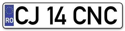 Placuta inmatriculare numar auto  CJ-14-CNC, CJ 14 CNC, CJ14CNC