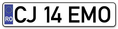 Placuta inmatriculare numar auto  CJ-14-EMO, CJ 14 EMO, CJ14EMO