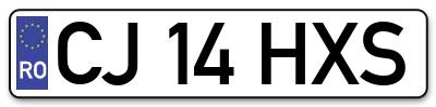 Placuta inmatriculare numar auto  CJ-14-HXS, CJ 14 HXS, CJ14HXS