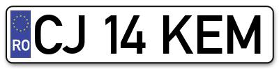 Placuta inmatriculare numar auto  CJ-14-KEM, CJ 14 KEM, CJ14KEM