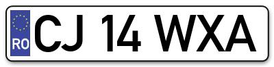Placuta inmatriculare numar auto  CJ-14-WXA, CJ 14 WXA, CJ14WXA