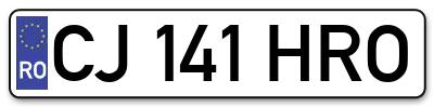Placuta inmatriculare numar auto  CJ-141-HRO, CJ 141 HRO, CJ141HRO