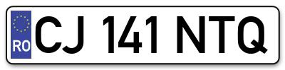 Placuta inmatriculare numar auto  CJ-141-NTQ, CJ 141 NTQ, CJ141NTQ