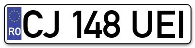 Placuta inmatriculare numar auto  CJ-148-UEI, CJ 148 UEI, CJ148UEI