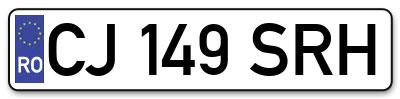 Placuta inmatriculare numar auto  CJ-149-SRH, CJ 149 SRH, CJ149SRH