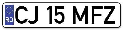 Placuta inmatriculare numar auto  CJ-15-MFZ, CJ 15 MFZ, CJ15MFZ
