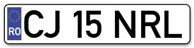 Placuta inmatriculare numar auto  CJ-15-NRL, CJ 15 NRL, CJ15NRL
