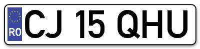 Placuta inmatriculare numar auto  CJ-15-QHU, CJ 15 QHU, CJ15QHU