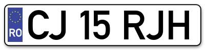 Placuta inmatriculare numar auto  CJ-15-RJH, CJ 15 RJH, CJ15RJH