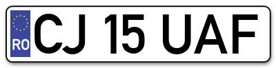 Placuta inmatriculare numar auto  CJ-15-UAF, CJ 15 UAF, CJ15UAF
