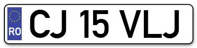 Placuta inmatriculare numar auto  CJ-15-VLJ, CJ 15 VLJ, CJ15VLJ