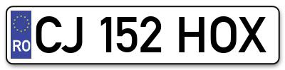 Placuta inmatriculare numar auto  CJ-152-HOX, CJ 152 HOX, CJ152HOX