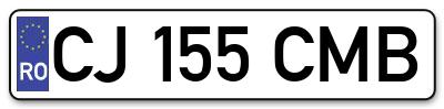 Placuta inmatriculare numar auto  CJ-155-CMB, CJ 155 CMB, CJ155CMB
