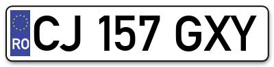 Placuta inmatriculare numar auto  CJ-157-GXY, CJ 157 GXY, CJ157GXY