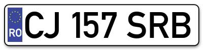 Placuta inmatriculare numar auto  CJ-157-SRB, CJ 157 SRB, CJ157SRB